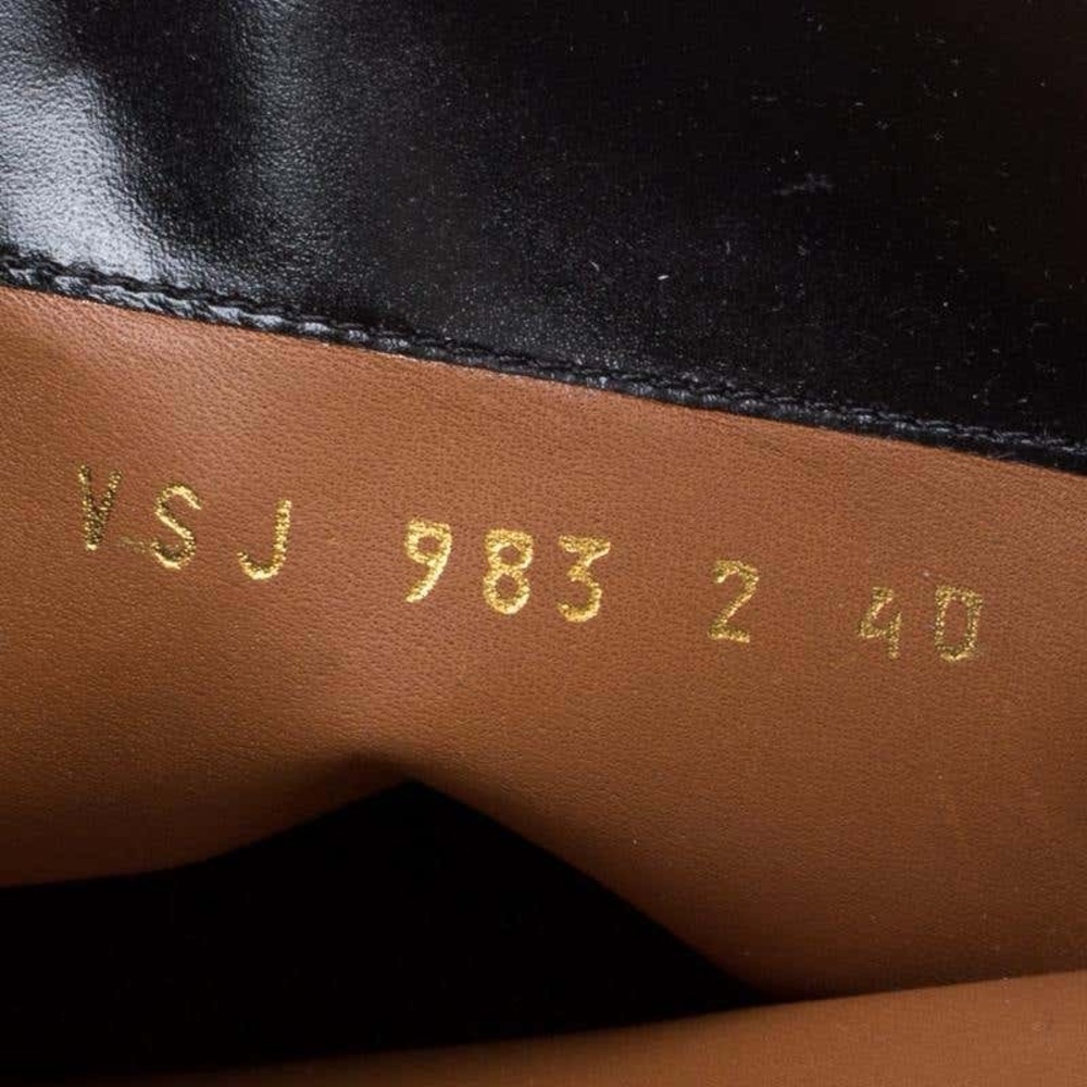 Valentino Black Leather and Beads Embellished Suede Mid Calf Boots Size 40 - Picture 5 of 5